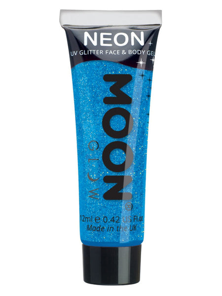 Moon Glow Neon UV Fine Glitter Gel, Blue