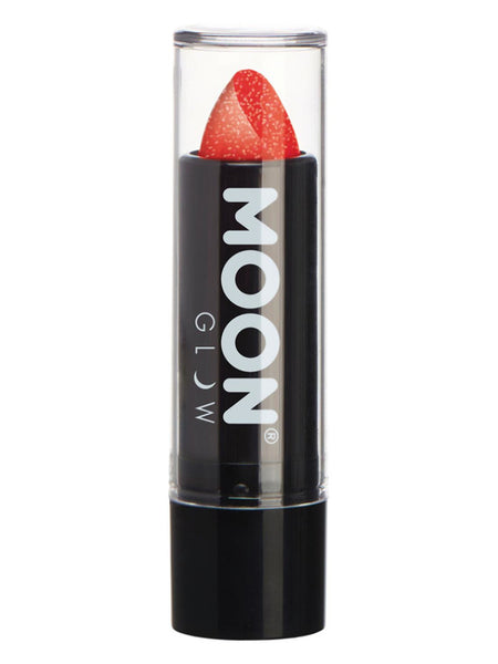 Moon Glow - Neon UV Glitter Lipstick, Red