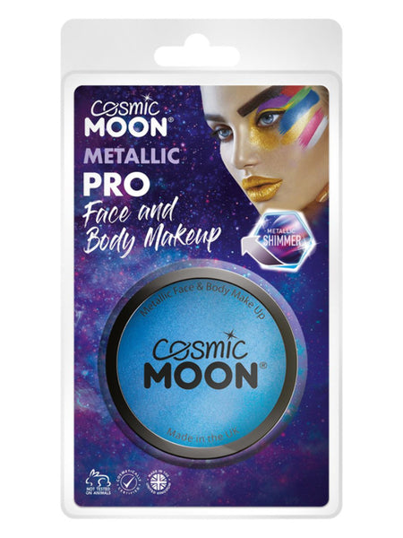 Cosmic Moon Metallic Pro Face Paint Cake Pots, Blu