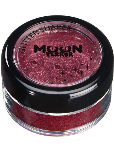 Moon Terror Halloween Glitter Shakers, Red