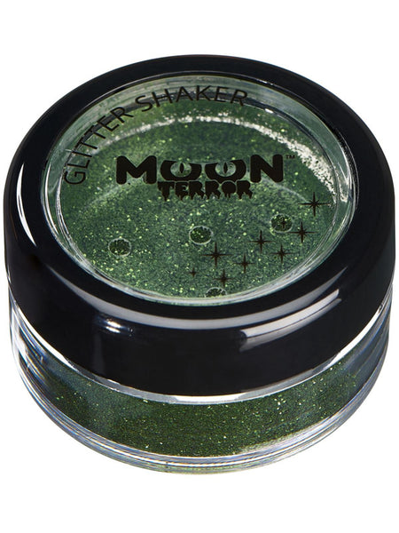 Moon Terror Halloween Glitter Shakers, Green