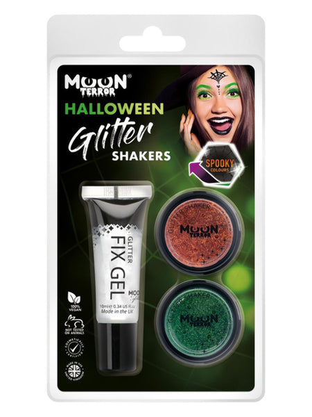 Moon Terror Halloween Glitter Shakers,